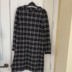 Talbots Black and White Plaid Dress